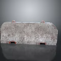 Gray Industrial Construction Component With Textured Surface Red Hooks And Bottom Holes 3d model