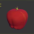 Fresh Shiny Red Apple with Green Leaf on Smooth Dark Background
