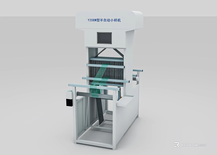 Industrial Automated Small Line Machine with Control Panel and Conveyor System Components 3d model 