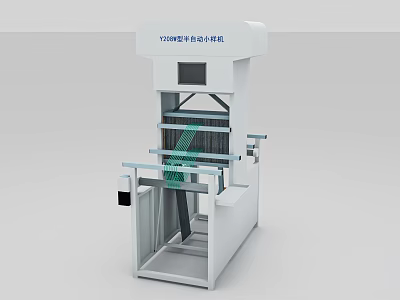 Industrial Automated Small Line Machine with Control Panel and Conveyor System Components 3d model