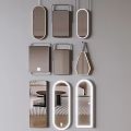 Modern Decorative Mirrors With Various Shapes And Frames For Home Wall Decor 3d model