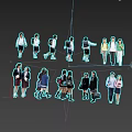 Group of Diverse People Wearing Different Outfits School Uniforms Backpacks and Casual Clothes