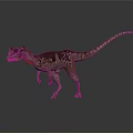 Reptile Dinosaur With Green Brown Skin Red Throat Standing On Gray Background Shadow And Reflection