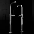 Modern Stainless Steel Kitchen Faucet With Double Handle And Sleek Modern Design