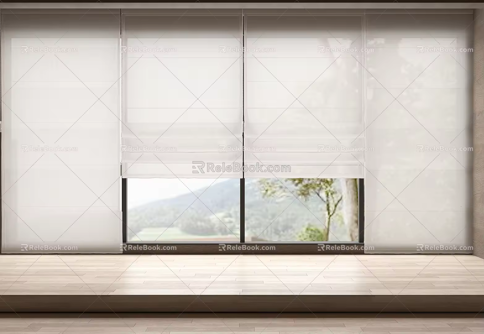 Curtain Roman Curtain Rolling Curtain Cloth Curtain 3d model