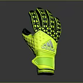 Adidas Goalkeeper Gloves With Yellow And Black Grip Pattern And Wrist Support Design