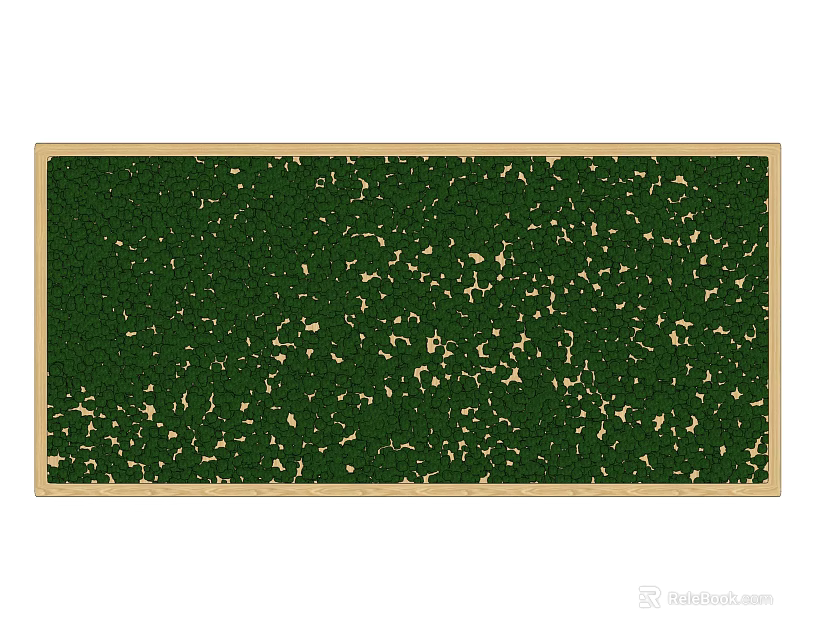 Natural Green Plant Wall With Wooden Frame For Interior Decoration 3d model 