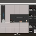Modern Sideboard Wine Cabinet Ornaments 3d model
