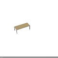 Rectangular Dining Table With Wooden Slat Top And Black Metal Legs 3d model