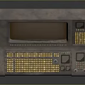 Rusty Control Console With Large Screen Yellow Keyboard And Control Buttons