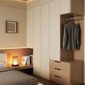 Modern Bedroom Built in Wardrobe With Hanging Area Drawers And Shirt
