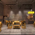 Creative Industrial Style Yellow Oil Drum Leisure Sofa Set For Modern Cafe Lounge Area