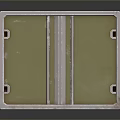Metal Daily Living Supplies Box With Blue Label And Warning Sign Design
