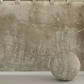 Spherical Concrete Component Against Rough Textured Wall With Tactile Finish 3d model