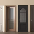 Swing Doors In White Black Brown With Glass Panels And Wooden Designs For Home Interior