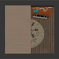 Miniature Room Interior With Wardrobe Red Chair Piano Bookshelf Mirror And Carpet
