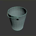 Practical Teal Metallic Bucket With Smooth Finish And Sturdy Handle For Household Storage