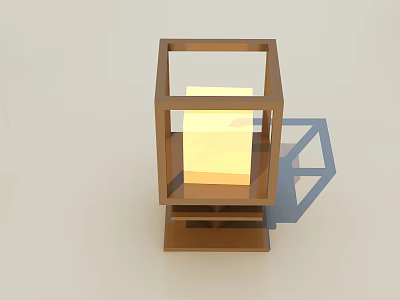 Stylish Outdoor Lantern Light With Wooden Square Frame Warm Glow For Garden Patio Decoration 3d model