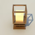 Stylish Outdoor Lantern Light With Wooden Square Frame Warm Glow For Garden Patio Decoration