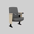 Modern Single Seater Sofa With Gray Fabric Upholstery Wooden Armrests And Metal Legs