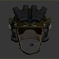 Tactical Military Helmet With Mounted Binoculars And Adjustable Strap Gear
