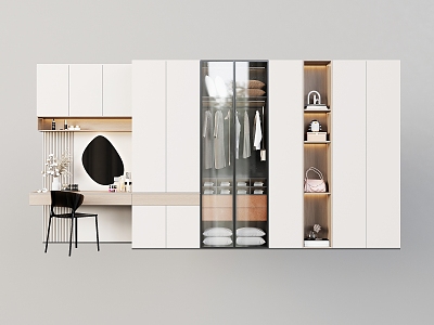 Modern Wardrobe Cabinet Cloakroom Wardrobe Dressing Table Dressing Table Wardrobe Integrated Cabinet Cosmetic Display Cabinet Storage Cabinet 3d model