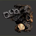 Natural Wood Stone Chunks Stacked With Rustic Texture And Warm Earthy Hues