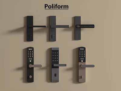 Poliform Modern Door Handles And Smart Locks With Various Stylish Designs For Home 3d model