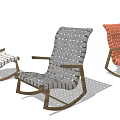 Modern Woven Leisure Chair with Wooden Frame and Rocking Design in Multiple Colors