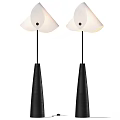 Modern Minimalist Floor Lamps Featuring Black Cone Base And White Lampshade Design