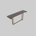 Modern Minimalist Console Table Featuring Metal Frame And Sleek Wooden Top Design