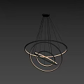 Modern Interior LED Annular Chandelier With Multiple Circular Rings Design 3d model