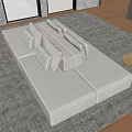 Modern Gray Fabric Public Chair In Living Room With Carpet And Windows