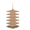 New Chinese ancient building components 3d model