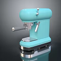 Turquoise Vintage Espresso Machine A Stylish Kitchen Appliance with Metallic Accents
