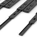 Black Metal Drawer Slides With Various Lengths And Red Size Labels