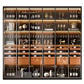Luxury Modern Wine Cabinet Interior With Glass Doors Wine Bottles And Hanging Glasses