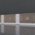 Modern Feature Wall Design With Grille Patterns And Stone Materials 3d model
