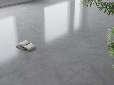 Grey Marble Texture Floor Tiles With Sleek Surface And Natural Light In Modern Interior 3d model