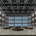 Spacious School Lobby With Multi Level Corridors Large Windows And Wooden Seating Areas