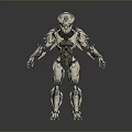 Mechanical Sci Fi Game Movie Character Featuring White Gray Armor Yellow Accents And Intricate Design