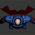 Game Movie Character 3D Model In Blue Red Costume With Red Cape Chest S Symbol