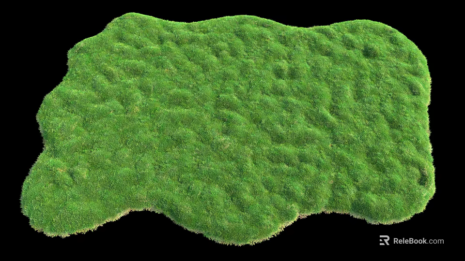 Lush Green Grass With Natural Textured Surface And Wavy Patterns 3d model 