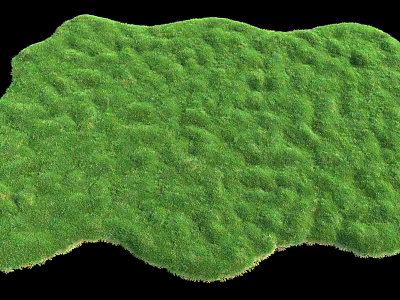 Lush Green Grass With Natural Textured Surface And Wavy Patterns 3d model