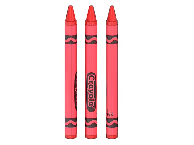 Vibrant Red Crayola Crayons With Black Stripes Quality Art Supplies For Kids Coloring Activities 3d model