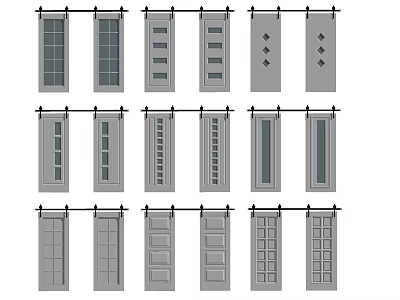 Various Sliding Barn Door Designs For Home Interior Decor And Spaces 3d model