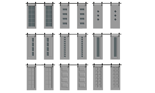 Modern Barn Door Barn Valley Door 3d model