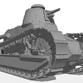 Vintage Military Tank With Caterpillar Tracks And Turret 3D Model Rendering