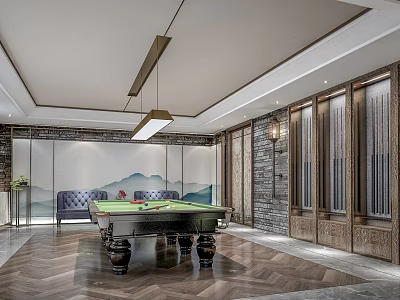 Modern Billiard Room 3d model