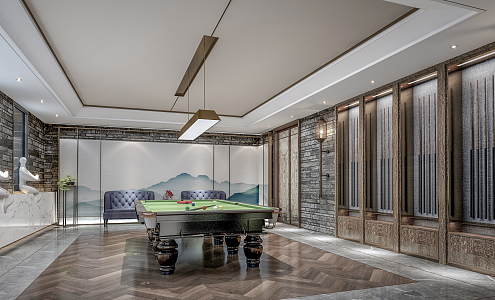 Modern Billiard Room 3d model